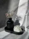 set of 3 (1 mini flowers vase +1 ovel tray +1 poney rose flower candle)