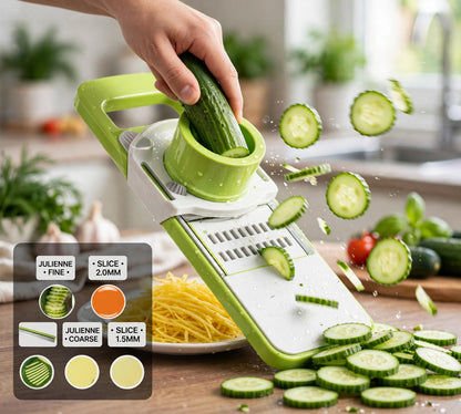 Multi-Function Vegetable Slicer & Grater - 5-in-1 Mandoline Cutter